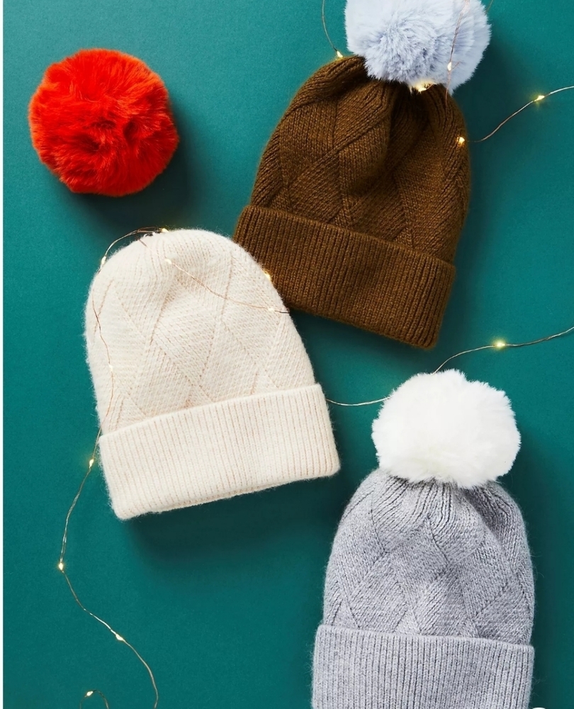 Anthropologie Pick-a-pom Beanie Base - grey